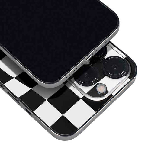Black and White Zoomed Checkerboard iPhone 14 Pro Skin